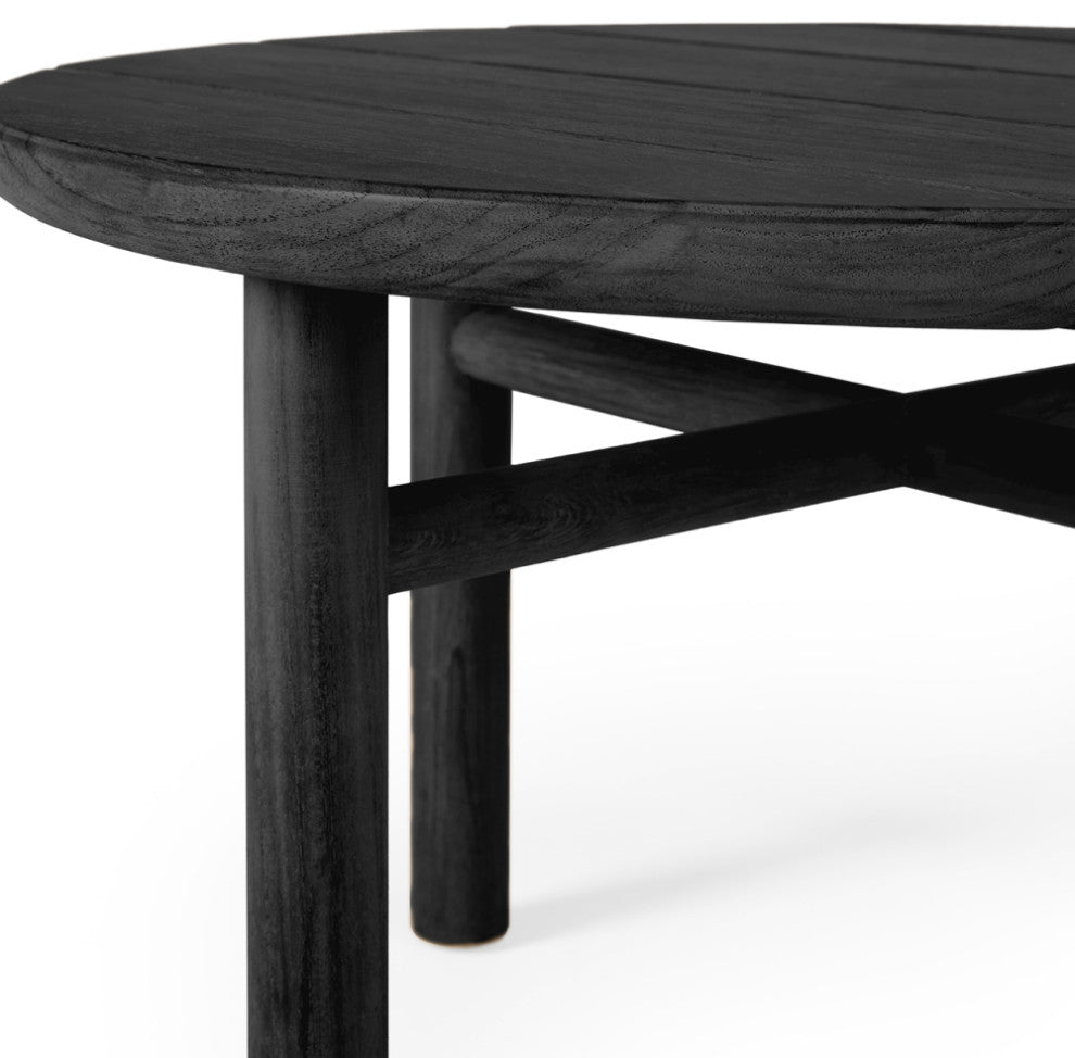 Black Teak Outdoor Coffee Table | Ethnicraft Quatro, 37.5 Inches