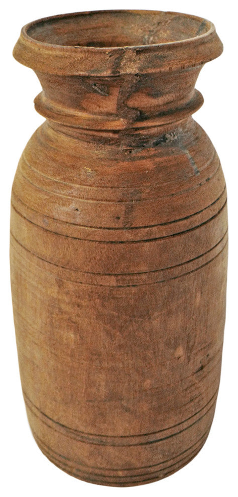 Consigned Old India Wood Pot 8