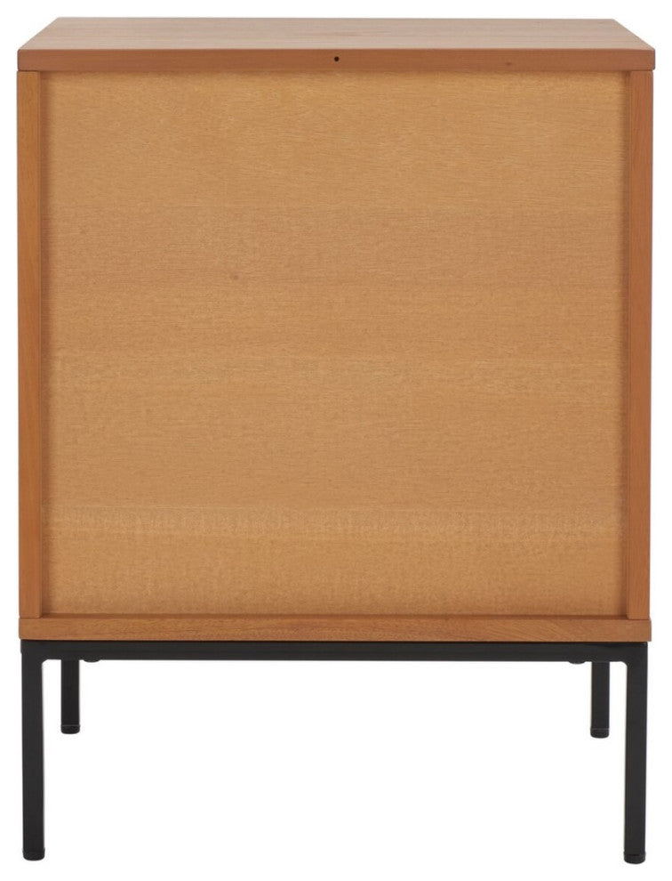 Safavieh Zadie 2 Drawer Rattan Nightstand, Natural/Black