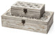 Set of Two Distressed White Wooden Boxes