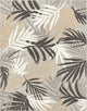 Oaks Modern Floral Area Rug, Gray & Beige, 5'3" X 7'3"
