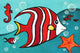 "Red Fish" by Nicola Joyner Painting Print Wrapped Canvas, 60x40