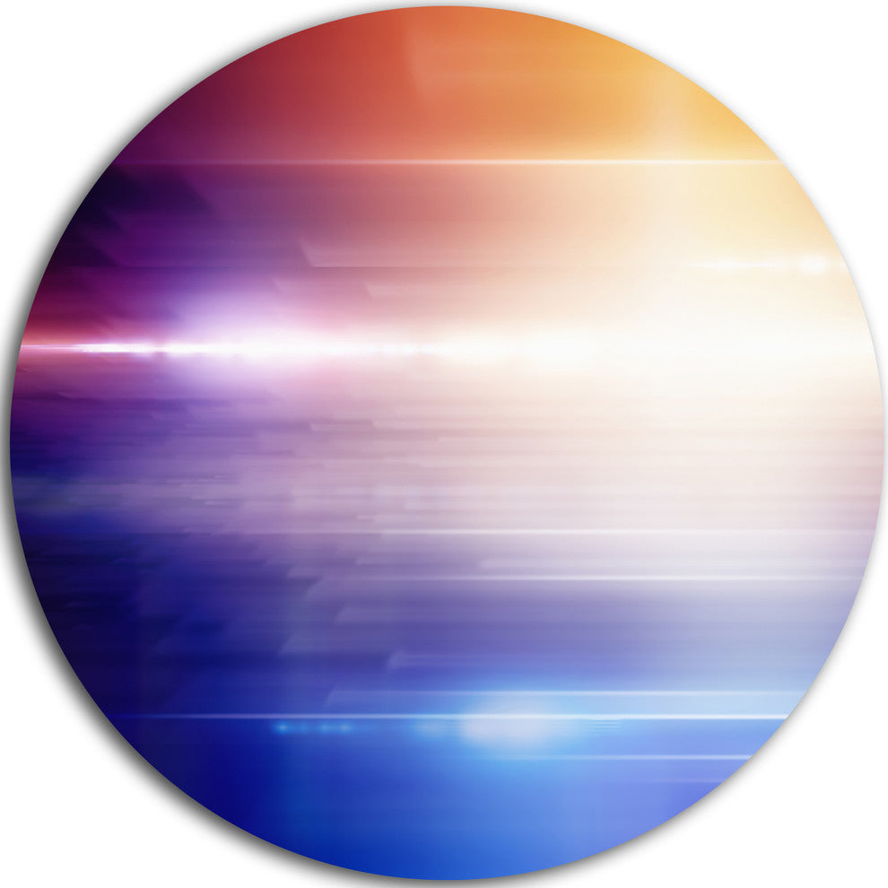 Glowing Straight Lines, Abstract Digital Art Round Wall Art, 38"