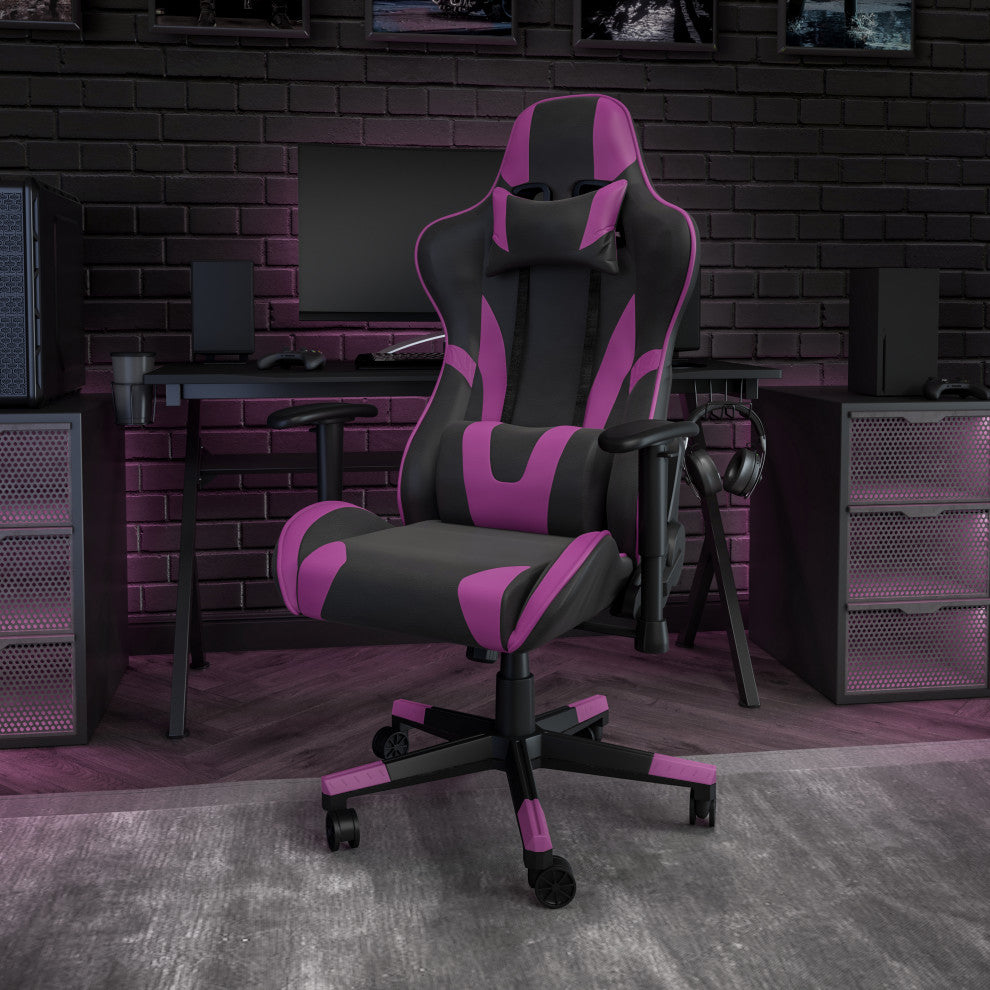 X20 Ergonomic Gaming Computer Chair With Fully Reclining Back, Purple