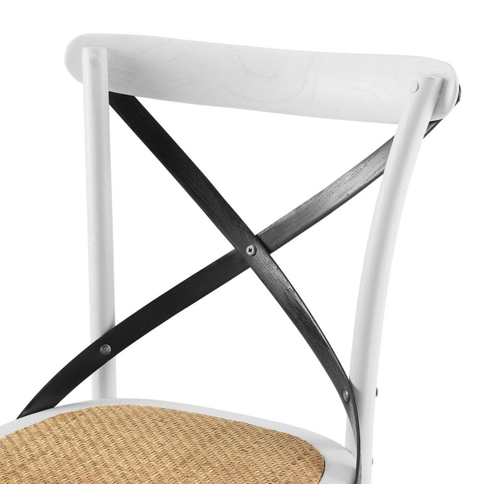 Side Dining Chair, Set of 2, Wood, White Black, Modern, Cafe Bistro Restaurant