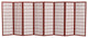 4' Tall Window Pane Shoji Screen, Rosewood, 8 Panels