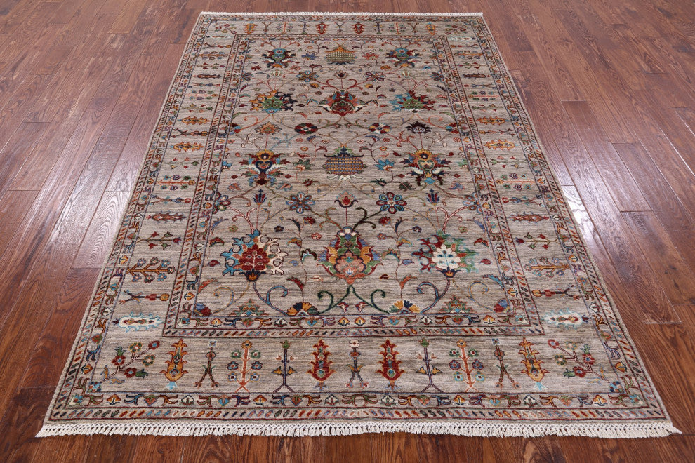 Persian Tabriz Handmade Wool Rug 5' 9" X 8' 0" Q11269