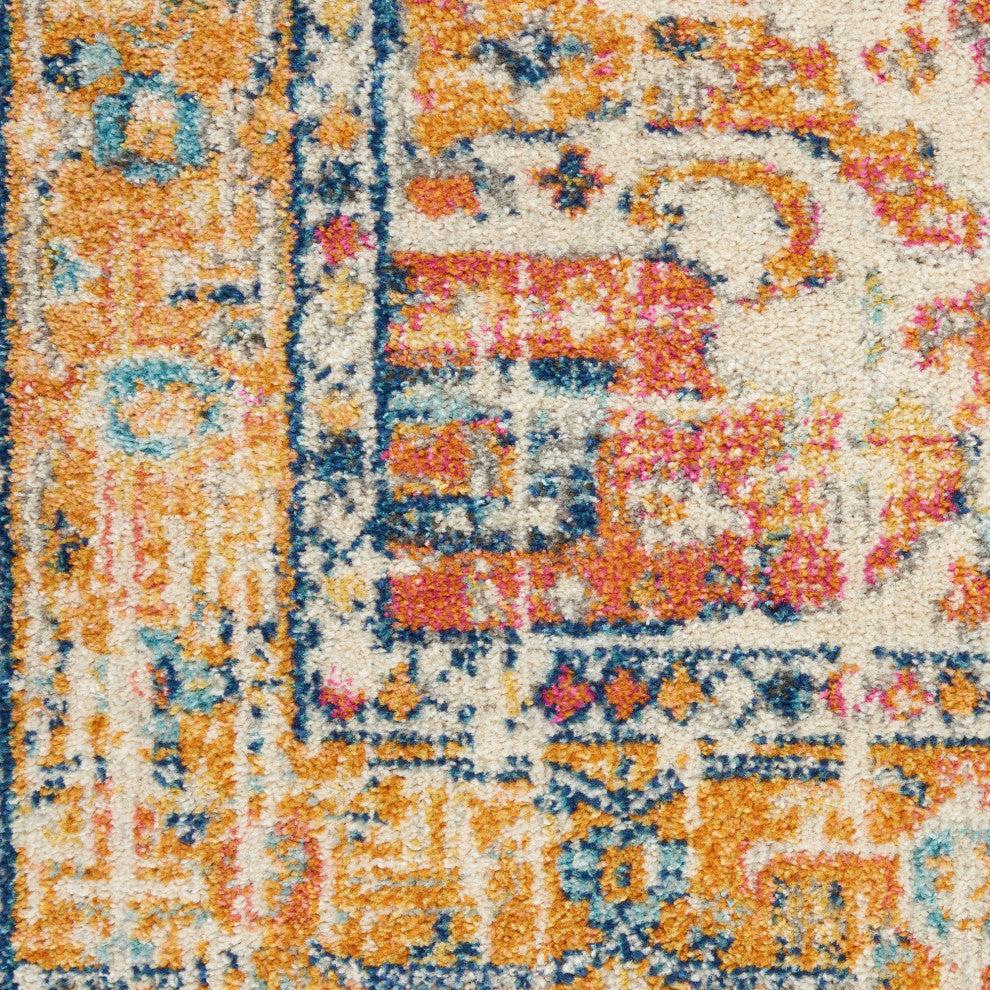 Nourison Passion 4' x Round Ivory/Yellow Bohemian Indoor Area Rug