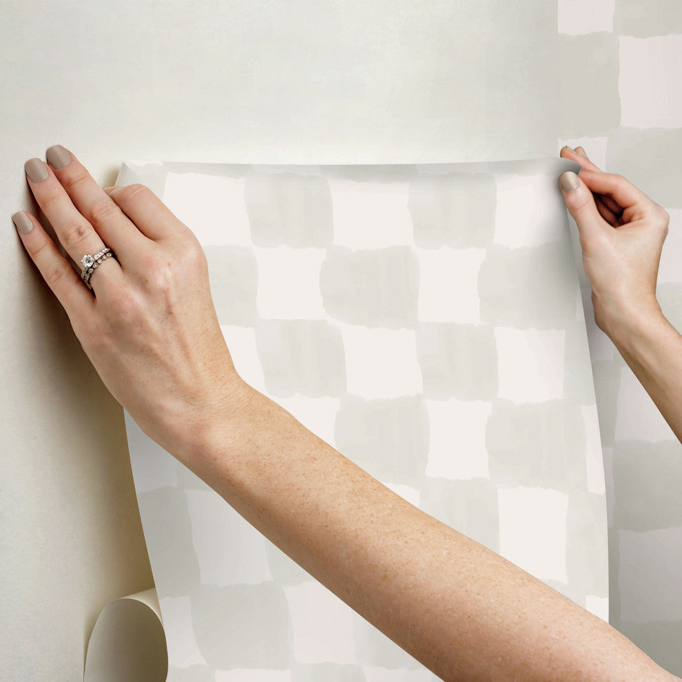 Mr. Kate Tess Watercolor Cream Checker Peel and Stick Wallpaper