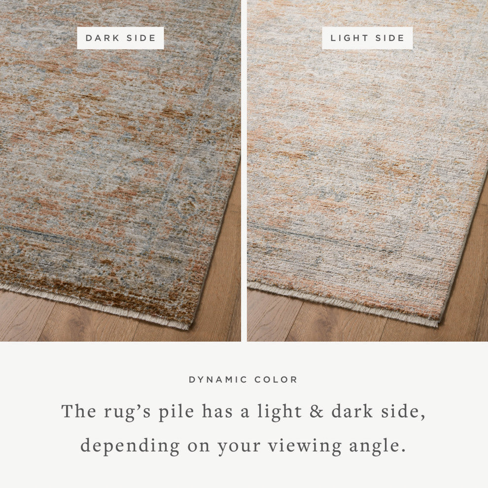 Jean Stoffer x Loloi Katherine Terracotta / Smoke 7'-10" x 7'-10" Round Area Rug