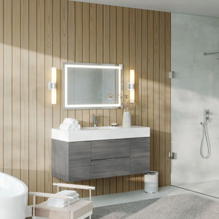 Boutique Bath Vanity, Vulcan Ash Gray, 48", Single Sink, Wall Mount