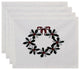 Decorative Holiday Placemat, Set of 4 Floral, Dark Green