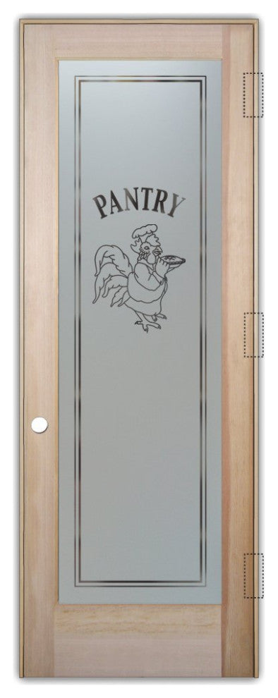 Pantry Door - Rooster Chef - Douglas Fir (stain grade) - 24" x 84" - Knob on...
