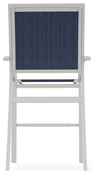 Kendall Sling Bar Height Stackable Outdoor Stool, Mavi/Snow