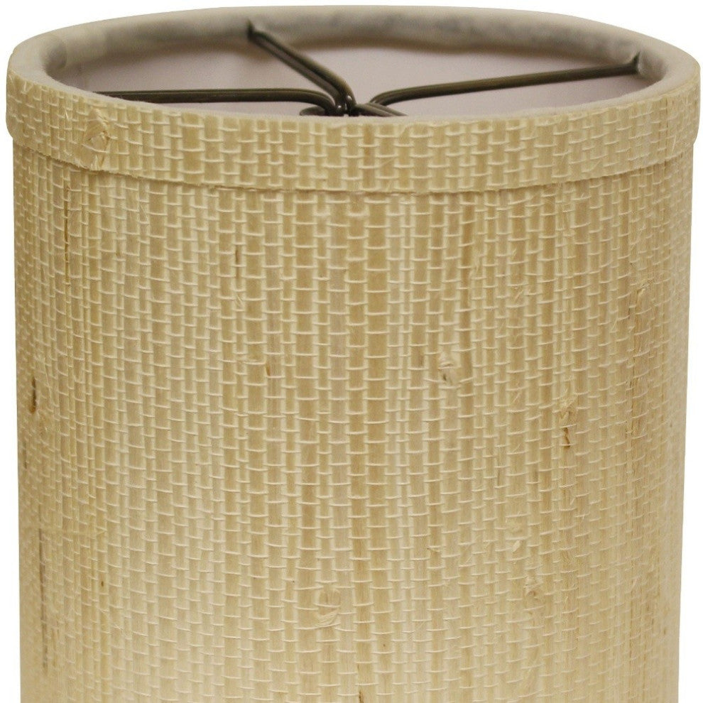 4" Ivory Grasscloth Set of 6 Drum Chandelier Lampshades
