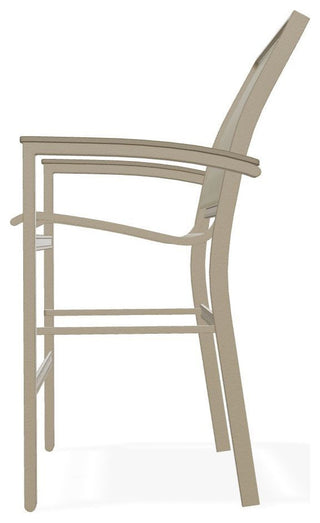 Bazza Sling Balcony Height Stackable Outdoor Stool, Elevation Stone/Beachwood