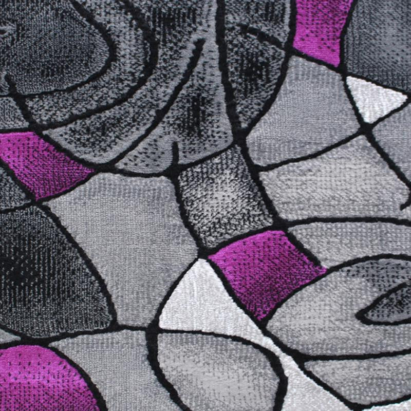 Jubilee Collection Modern Abstract Pattern Area Rug, Purple, 2' X 3'