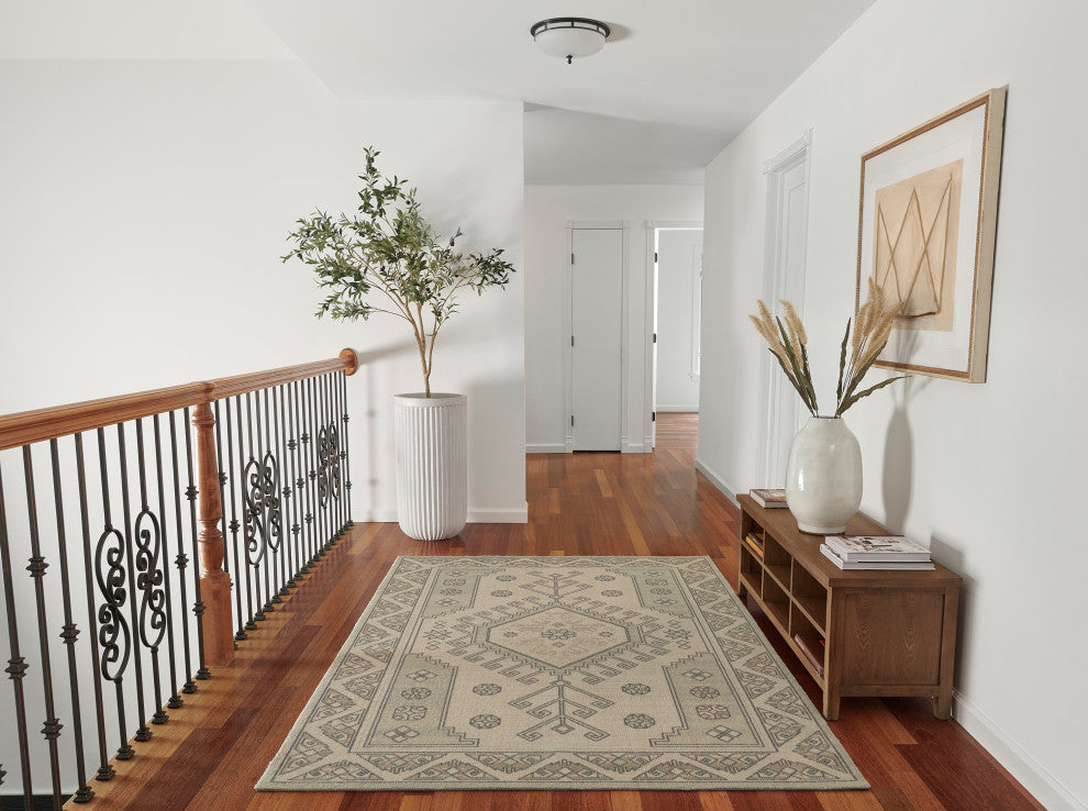Momeni Anatolia Wool and Nylon Sage Area Rug 7'9" X 9'10"