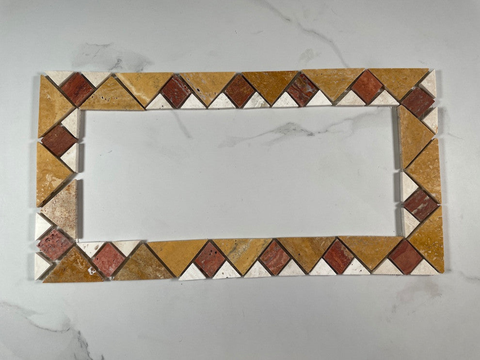 Marble Mosaic Border Listello Tile Chloe Gold 1.6x7.9 Polished Accent, 1 piece
