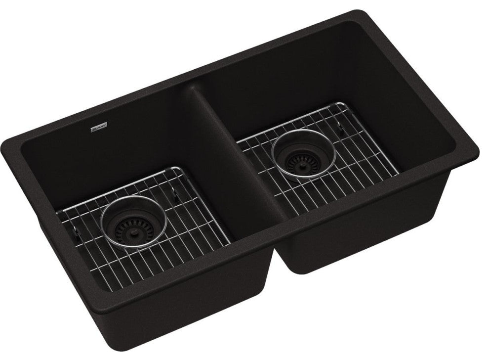 Elkay Quartz Classic 33" Undermount Sink Kit, Black