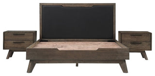 Armen Living Astoria 3-Piece Modern Wood Queen Bedroom Set in Brown