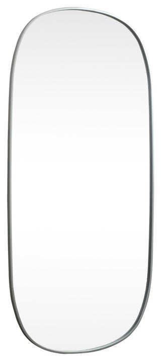 Home Living Metal Frame Oval Mirror 30x60 Inch, Silver