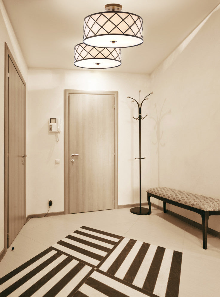 Elizabeth Metal LED Flush Mount, 16.75", Oil Rubbed Bronze, White Shade
