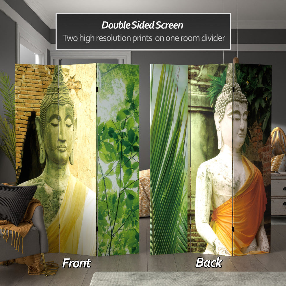 6' Tall Draped Buddha Double Sided Room Divider