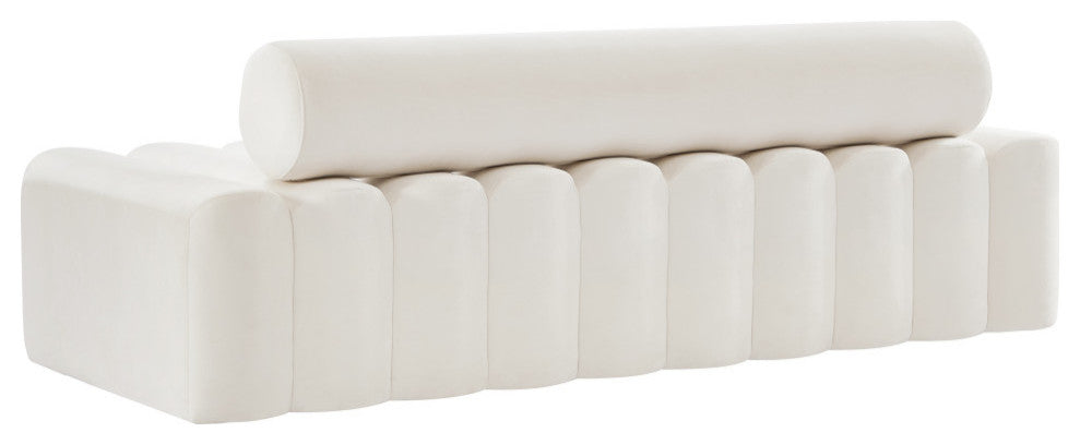 Melody Velvet Upholstered Chair, Cream, Sofa