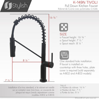 STYLISH Single Handle Pull-Down Dual Mode Kitchen Faucet, Matte Black