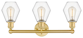 Cindyrella 3-Light 24" Bath Vanity Light, Satin Gold, Clear Shade