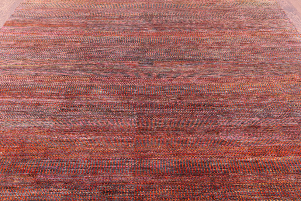 9' Square Wool & Silk Super Savannah Gabbeh Handmade Rug - Q13067