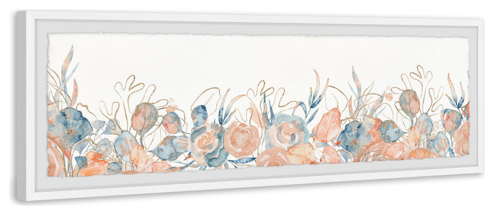 "Flowering Bushes" Framed Painting Print, 45x15