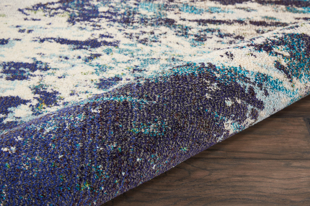 Nourison Celestial 9' x 12' Ivory/Teal Blue Modern Indoor Area Rug