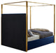 Jones Upholstered Bed, Navy, King, Velvet