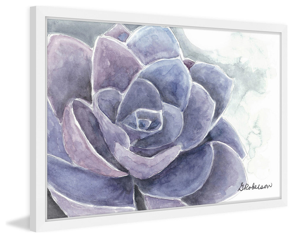 "Purple Succulent" Framed Painting Print, 45"x30"