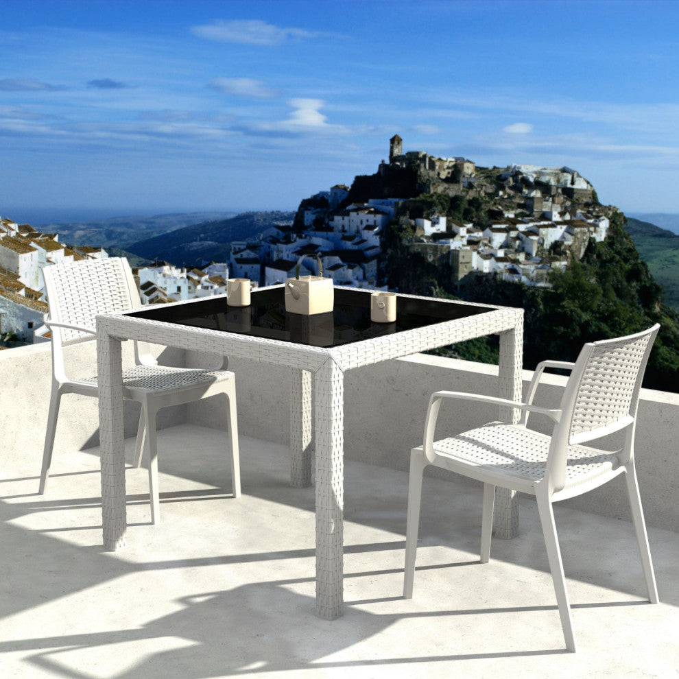 Compamia Capri Outdoor Dining Armchairs, Set of 2, White