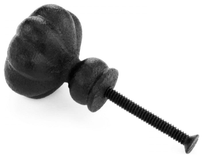 Cabinet Hardware Knob Black Wrought Iron Floral Mission Design 1.5" Di. Set of 4