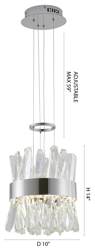 Bethel International LX61P10CH 1-Light LED Pendant, Chrome