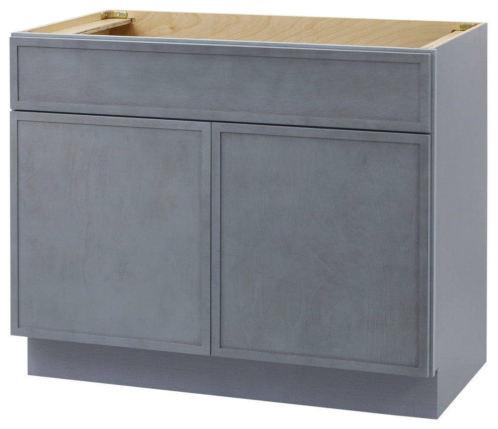 Vanity Art Birch Plywood Single Base Storage Cabinet, Smoky Gray, 39"