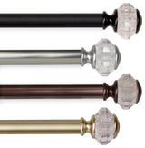 Lyla 1" Diameter Curtain Rod, Black, 120-170"