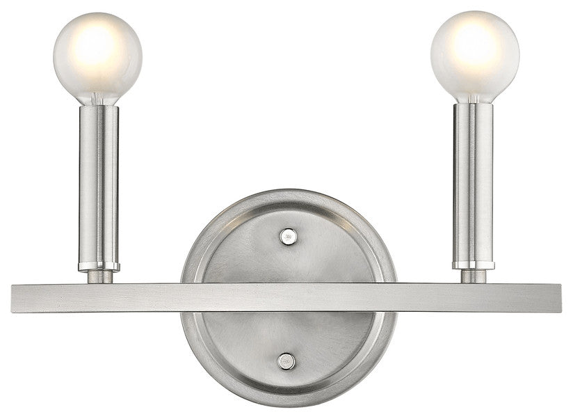 Two Light Silver Wall Sconce