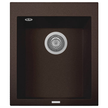 One Series 16" Drop-In Single-Bowl Granite Bar Sink, Brown, Drop-in