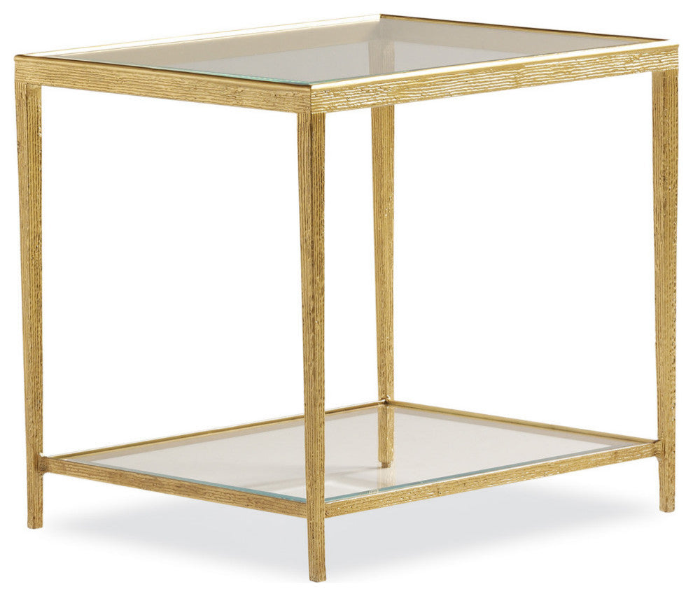 Jinx Brass Rectangle Side Table