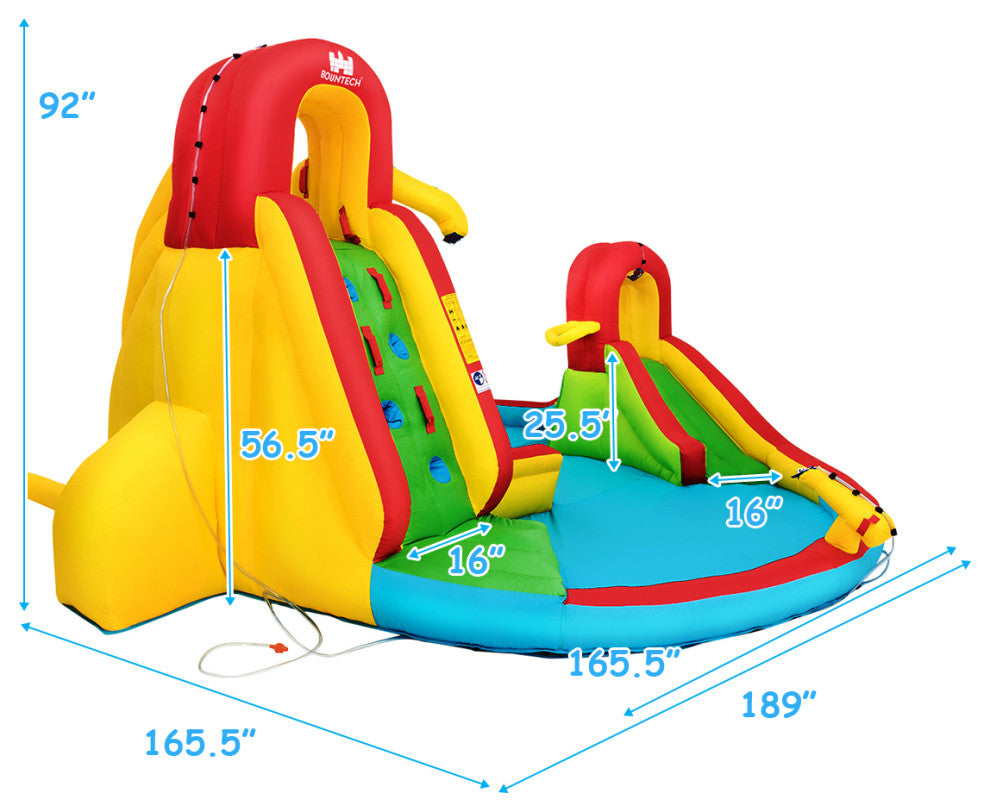 Kids Inflatable Water Slide Bounce W/ Water Cannon & 480W Blower