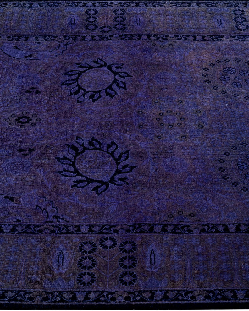 Fine Vibrance, One-of-a-Kind Hand-Knotted Runner Rug Purple, 3'0"x14'9"