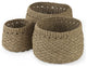 Set of Three Woven Wicker Storage Baskets