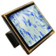 Hand Brushed Surreal Blue Clouds Crystal Glass Oil Rubbed Bronze Classic Knob
