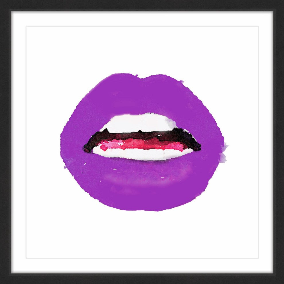 Marmont Hill, "Lips Colors Purple" by Amanda Greenwood Framed Painting, 18x18