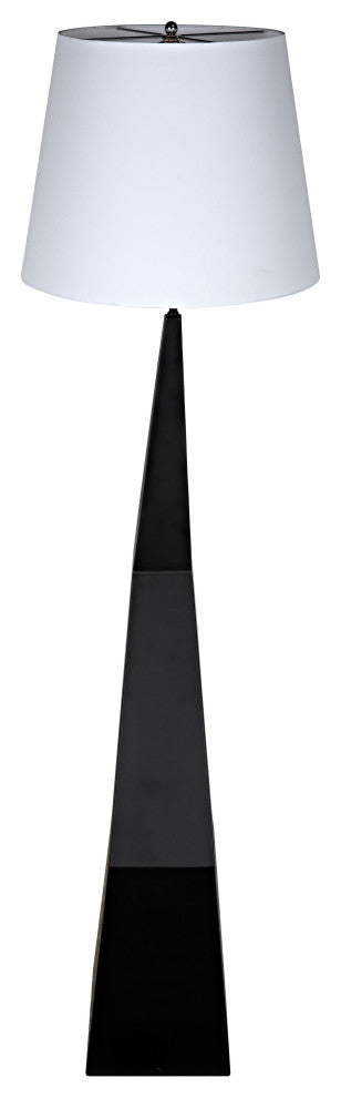 Rhombus Floor Lamp With Shade, Black Metal